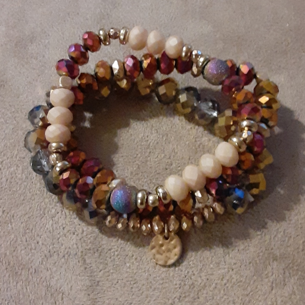 Lot of three beaded bracelets
